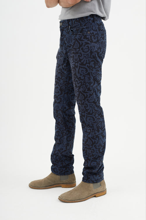 Marc Jacobs Black & Blue Baroque Jeans
