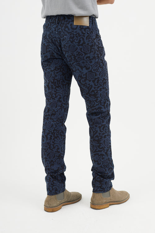 Marc Jacobs Black & Blue Baroque Jeans