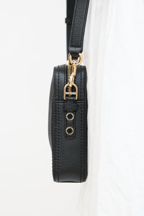 Black Pebbled Leather Crossbody Bag