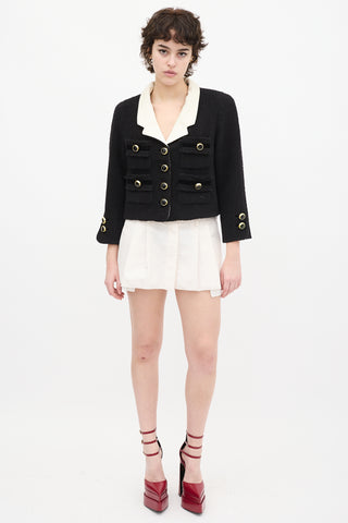 Marc Jacobs Runway Black Wool & Cream Silk Jacket