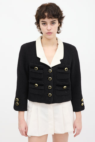 Marc Jacobs Runway Black Wool & Cream Silk Jacket