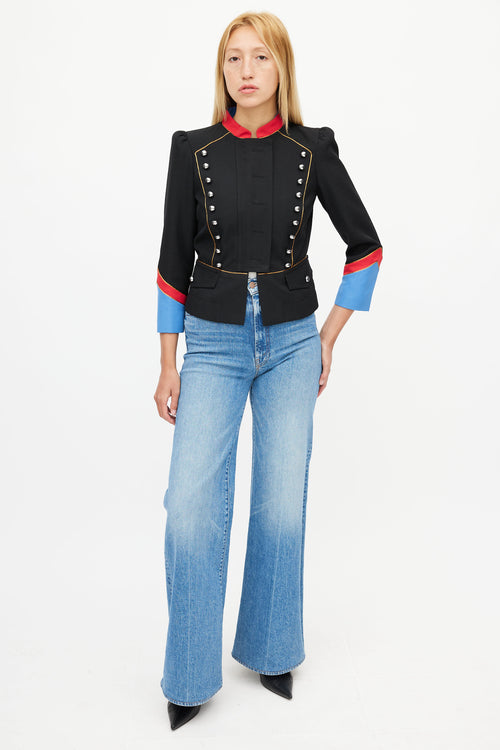 Marc Jacobs Black & Multicolour Military Jacket