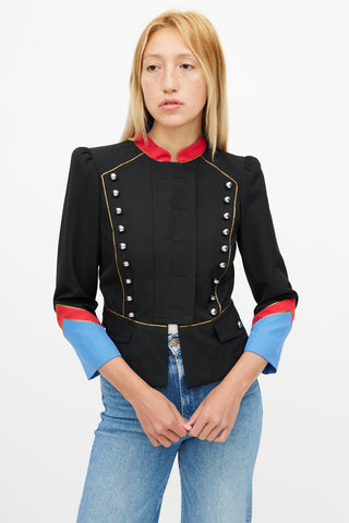 Marc Jacobs Black & Multicolour Military Jacket