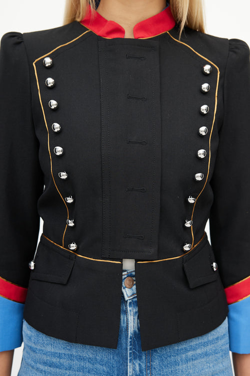 Marc Jacobs Black & Multicolour Military Jacket