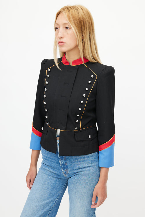 Marc Jacobs Black & Multicolour Military Jacket