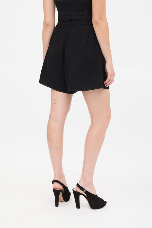 Marc Jacobs Black Pleated Belted Shorts