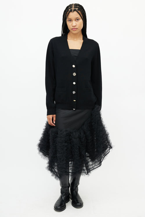 Marc Jacobs Black The Jewelled Button Cardigan