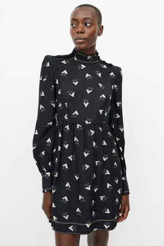 Marc Jacobs Black & White Geometric Print Dress