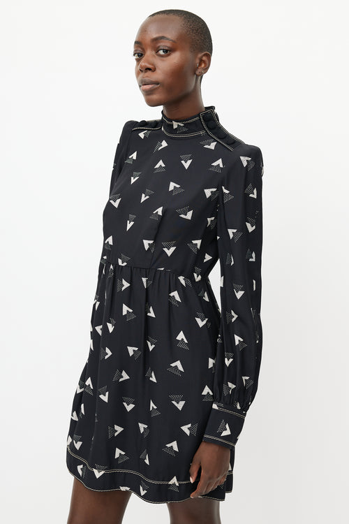 Marc Jacobs Black & White Geometric Print Dress