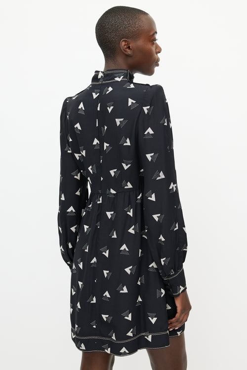 Marc Jacobs Black & White Geometric Print Dress