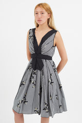 Marc Jacobs Black & White Gingham Floral Dress