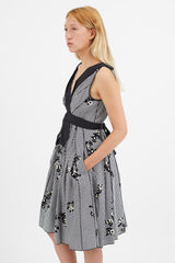 Marc Jacobs Black & White Gingham Floral Dress