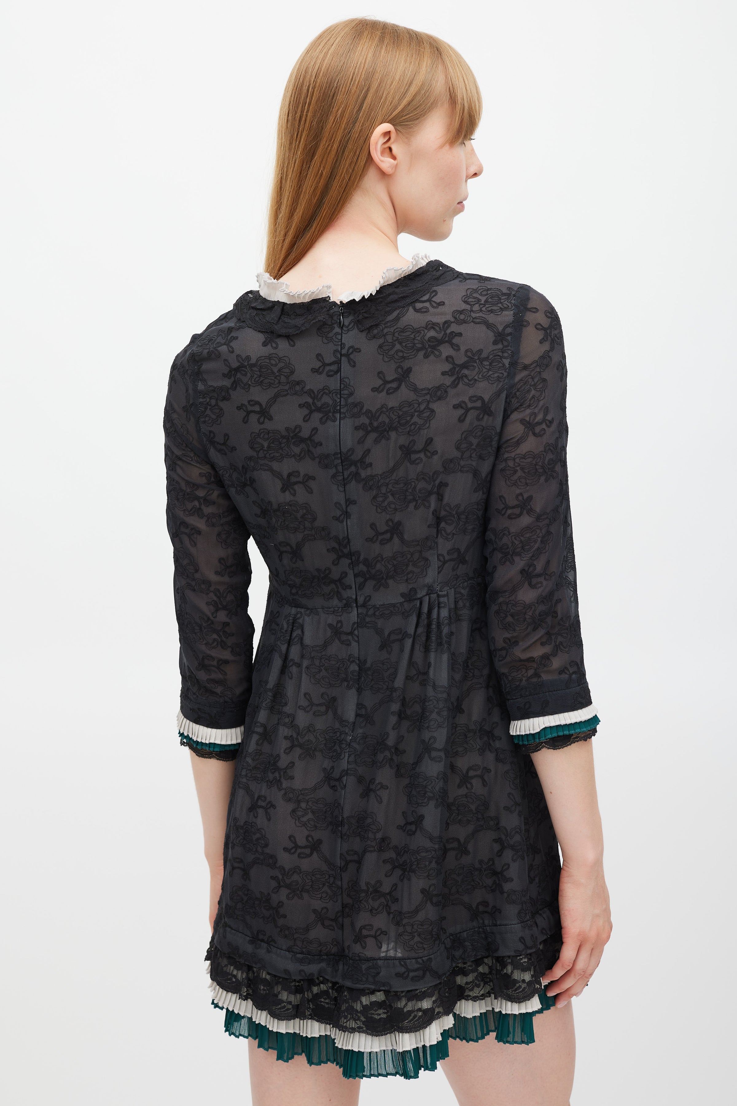 knee length dresses for ladies Marc by Marc Jacobs // Black & White Silk Pleated Lace Dress VSP Consignment knee length dresses for ladies Marc by Marc Jacobs // Black & White Silk Pleated Lace Dress VSP Consignment