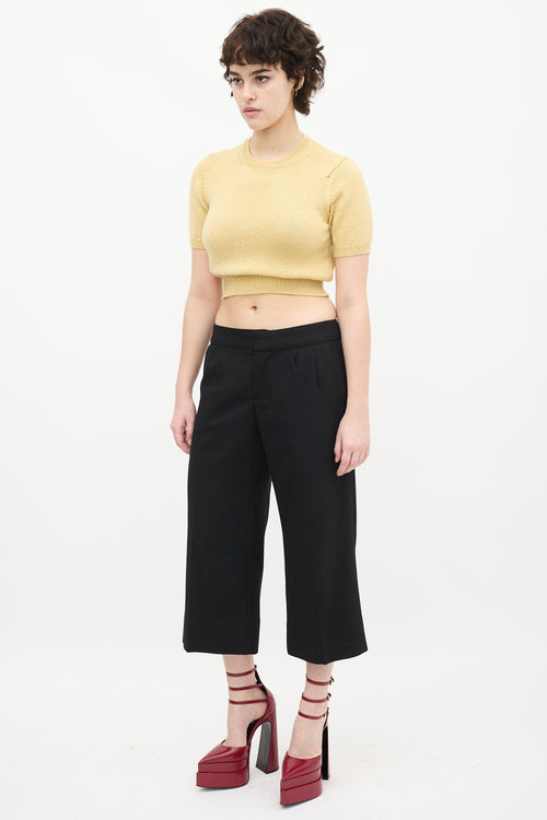 Marc Jacobs Black Wool Pleated Culottes