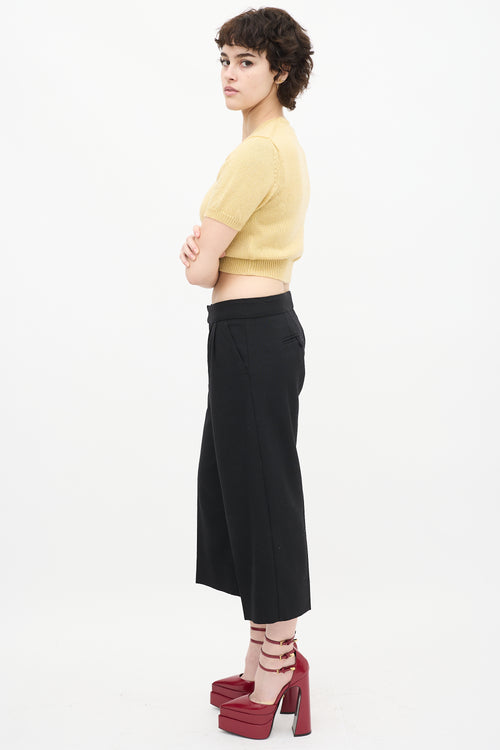 Marc Jacobs Black Wool Pleated Culottes