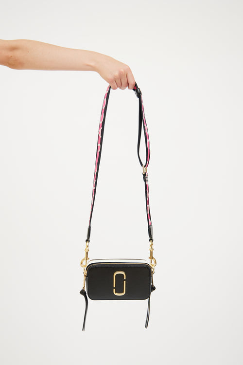 Marc Jacobs Black & Grey Color Block Snapshot Bag