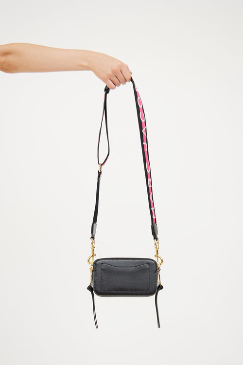 Marc Jacobs Black & Grey Color Block Snapshot Bag