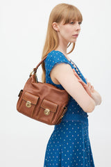 Marc Jacobs Brown & Gold Leather Blake Cargo Bag