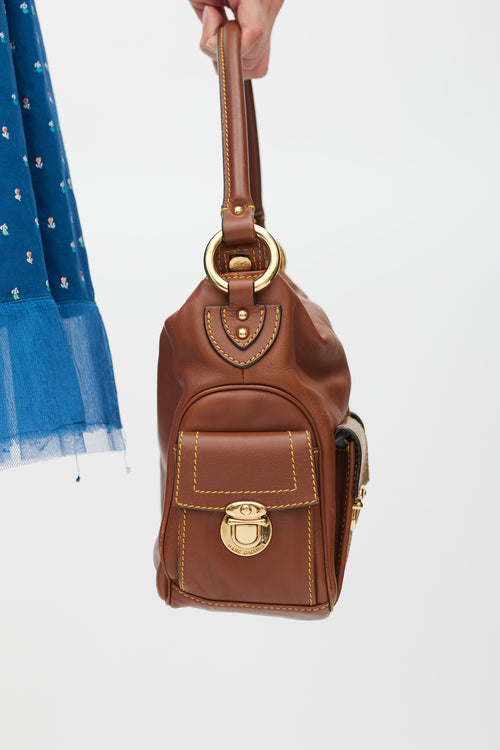 Marc Jacobs Brown & Gold Leather Blake Cargo Bag