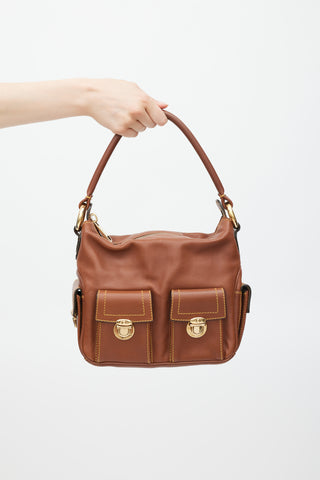 Marc Jacobs Brown & Gold Leather Blake Cargo Bag