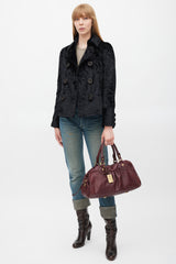 Marc Jacobs Burgundy & Gold Leather Bag