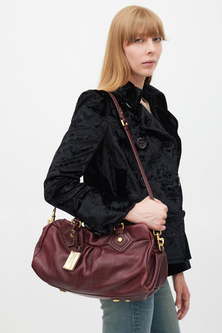 Marc Jacobs Burgundy & Gold Leather Bag