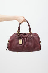 Marc Jacobs Burgundy & Gold Leather Bag