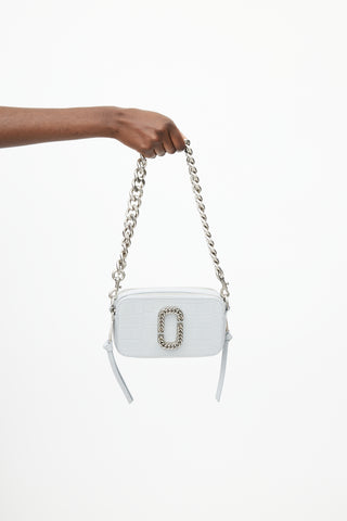 Marc Jacobs Grey Snapshot Embossed Leather Camera Bag