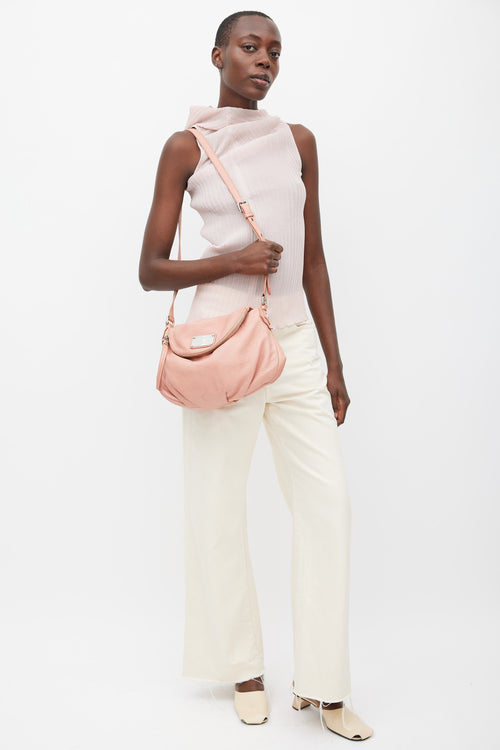 Marc Jacobs Marc Pink Leather Classic Q Crossbody Bag