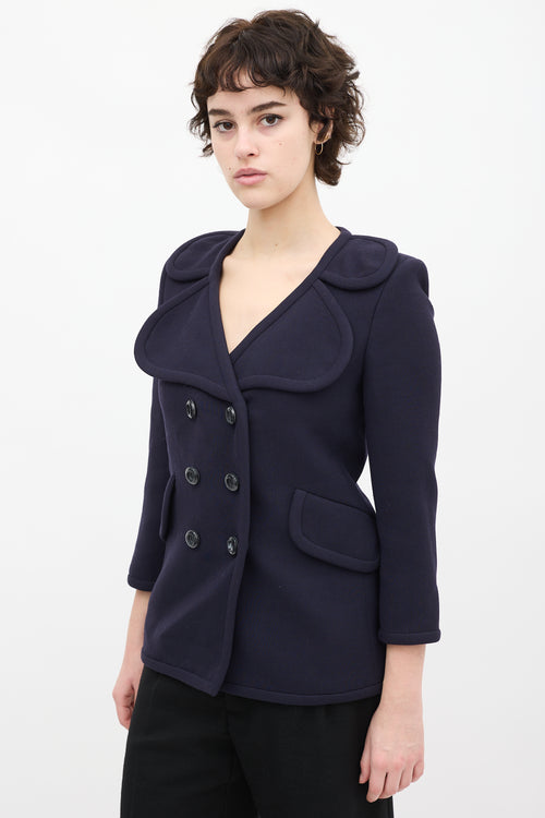 Marc Jacobs Navy Wool Double Breasted Jacket