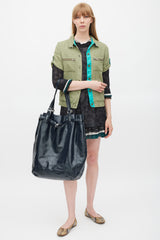 Marc Jacobs Navy & Silver Patent Leather Tote