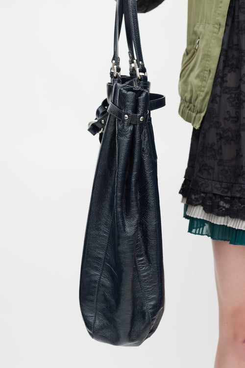 Marc Jacobs Navy & Silver Patent Leather Tote