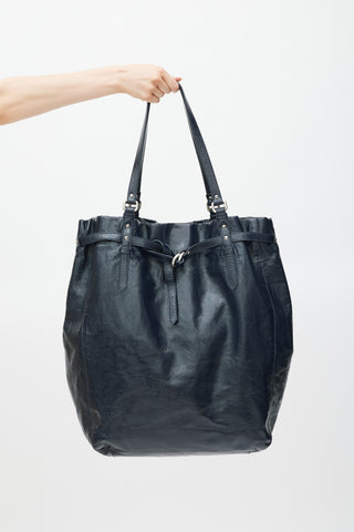 Marc Jacobs Navy & Silver Patent Leather Tote