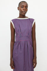 Marc Jacobs Pink & Multicolour Metallic Plaid Dress