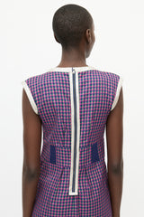 Marc Jacobs Pink & Multicolour Metallic Plaid Dress