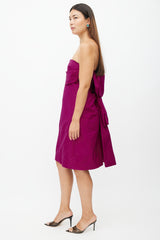 Marc Jacobs Purple Gathered Bustle Dress