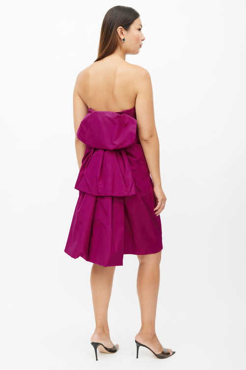 Marc Jacobs Purple Gathered Bustle Dress
