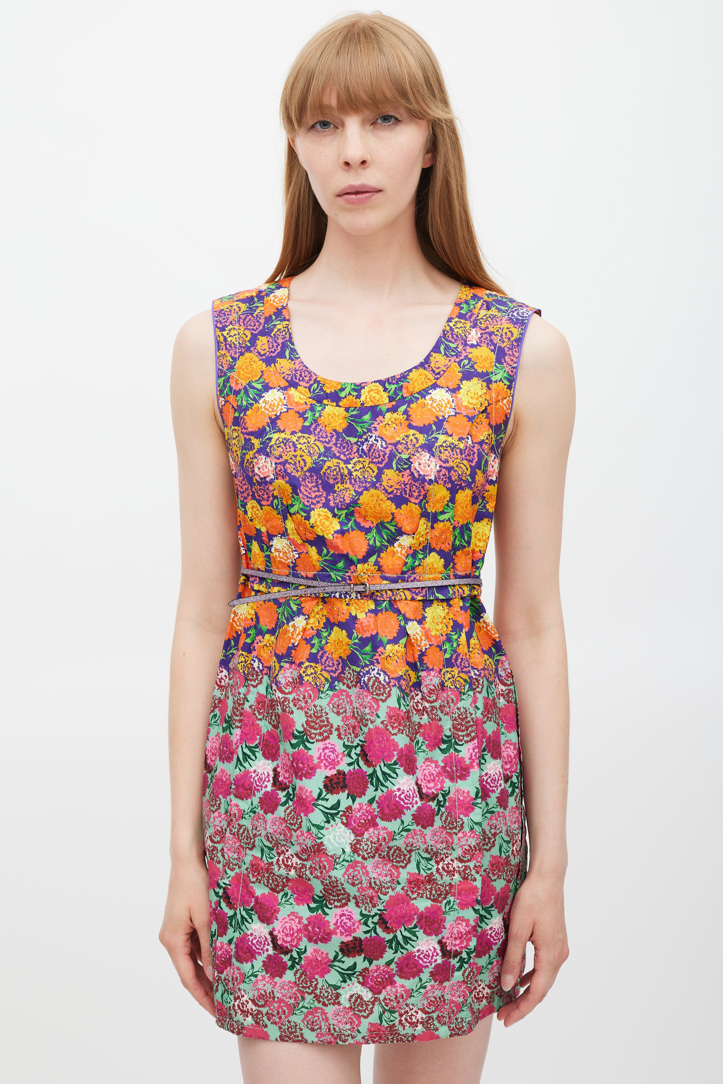 purple marc jacobs dress Marc Jacobs belted pencil dress in purple print Size 4 US (Seen in SATC)