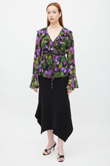 Marc Jacobs Redux Grunge 1993/2018 Black & Multicolour Printed Wrap Top