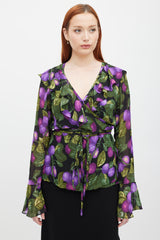 Marc Jacobs Redux Grunge 1993/2018 Black & Multicolour Printed Wrap Top