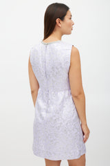 Marc Jacobs Purple & Silver Floral Jacquard Dress
