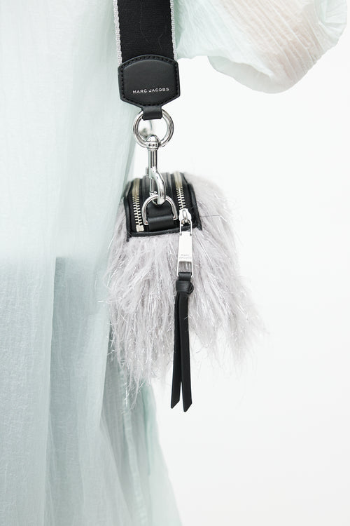 Marc Jacobs Grey Faux Fur Creature Snapshot Crossbody Bag