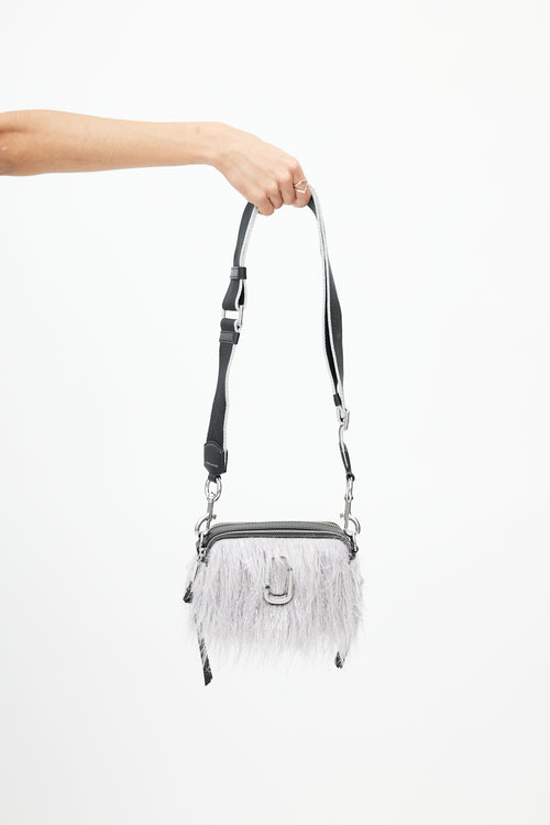 Marc Jacobs Grey Faux Fur Creature Snapshot Crossbody Bag