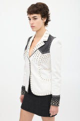 Marc Jacobs White & Black Studded Denim Jacket