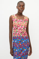 Marc Jacobs Yellow & Multicolour Pleated Floral  Dress