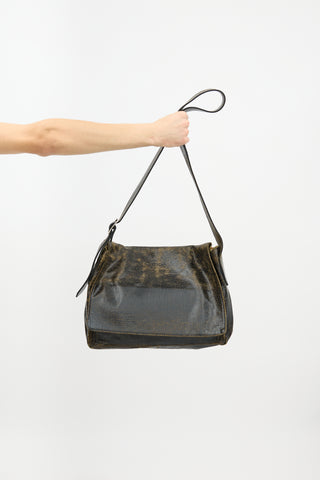 Marc Marmel Cracked Leather Jaxx Messenger Bag