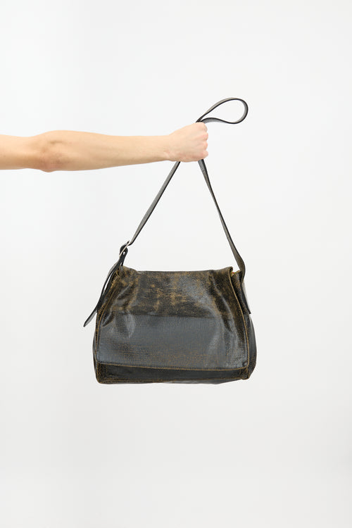 Marc Marmel Cracked Leather Jaxx Messenger Bag