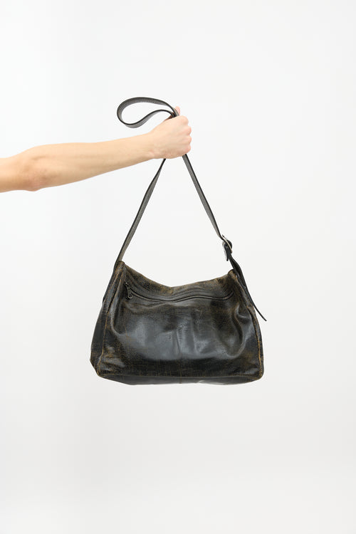 Marc Marmel Cracked Leather Jaxx Messenger Bag