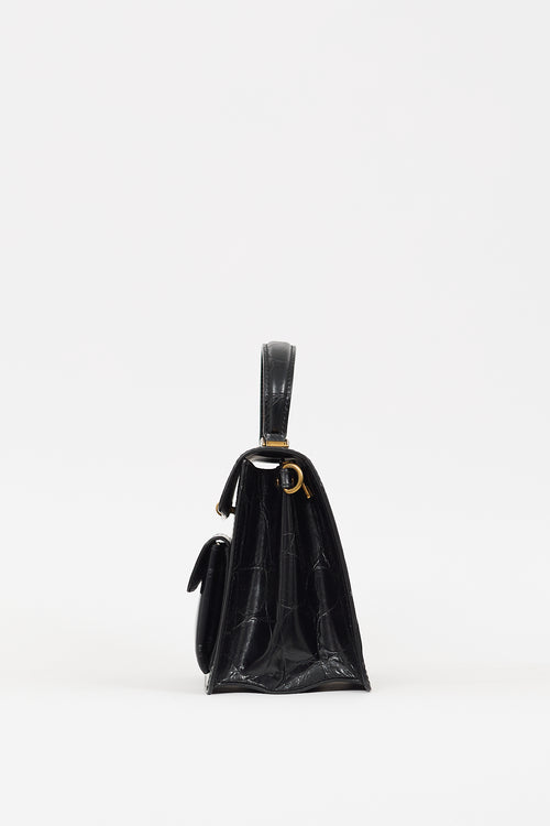 Marc Jacobs Black Embossed Leather The Uptown Bag