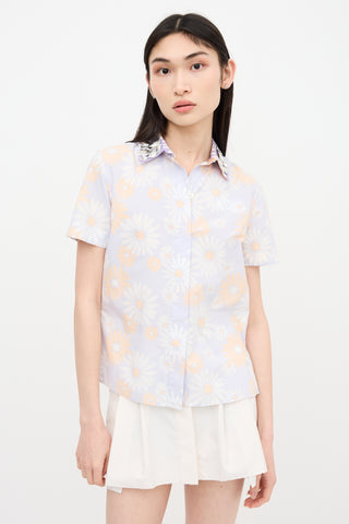 Marc Jacobs Floral Embellished Collar Shirt